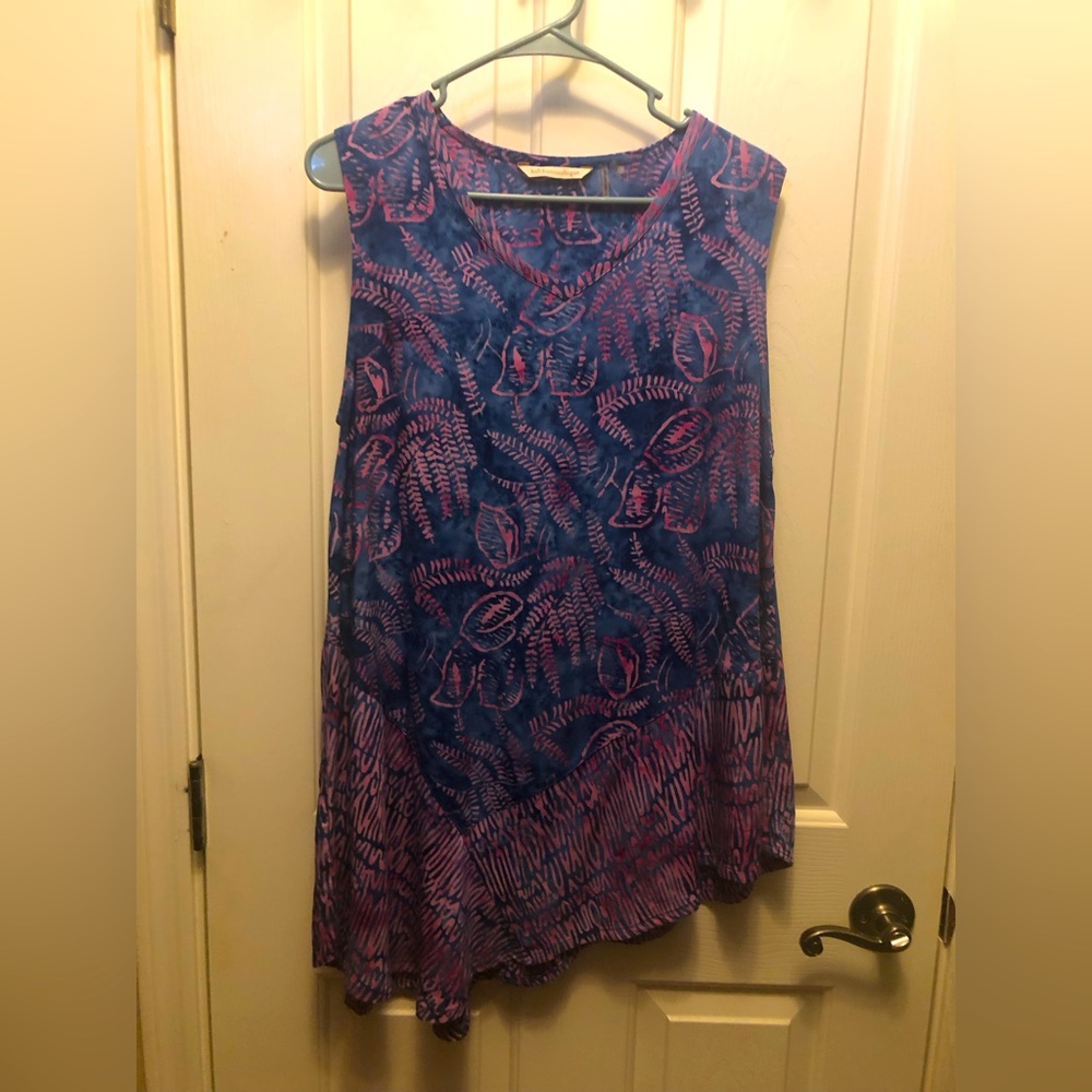 Soft Surroundings Sleeveless Hawaiian Print Aline Dress